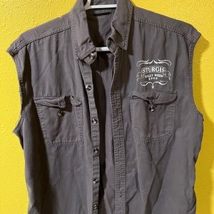 Sturgis motorcycle button up tank top